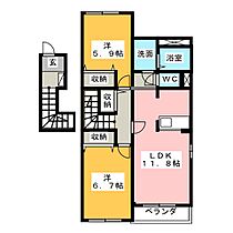 スターウェーブ千代崎  ｜ 三重県鈴鹿市南若松町（賃貸アパート2LDK・2階・62.50㎡） その2