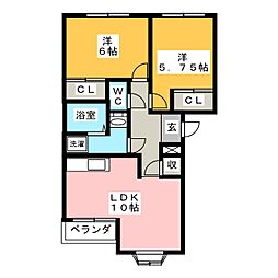 グランバード2 2LDKの間取図画像