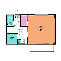 コーポトレゾール 1Kの間取図画像
