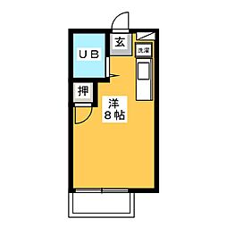 サンビレッジ千代崎 ワンルームの間取図画像