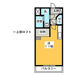 ウッドベルスクエアA ワンルームの間取図画像