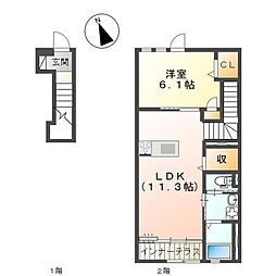グランドホーム 1LDKの間取図画像