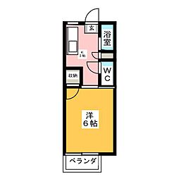 ホワイトヴィレッジ 1Kの間取図画像