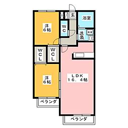 プロヴァンス桜島 2LDKの間取図画像