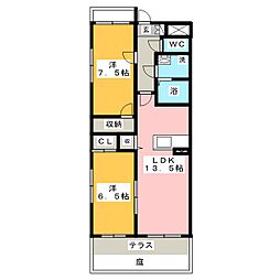 グランドパレス 2LDKの間取図画像
