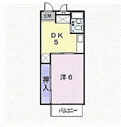シティハイツさち 1DKの間取図画像