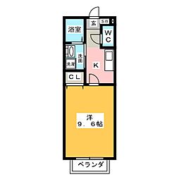 モンターニュ高岡 1Kの間取図画像
