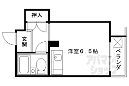 JR山陰本線 嵯峨嵐山駅 徒歩5分の賃貸マンション 5階1Kの間取り