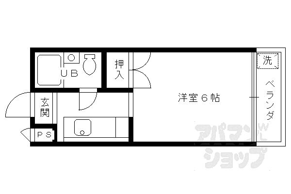 京都府京都市右京区梅津徳丸町(賃貸マンション1K・2階・17.28㎡)の写真 その2