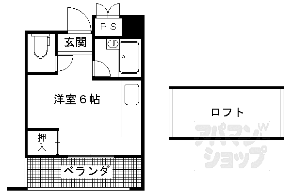 京都府京都市右京区西京極西向河原町(賃貸マンション1R・4階・20.59㎡)の写真 その2