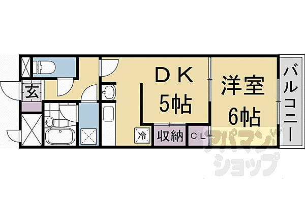 パインベルテ御陵 307｜京都府京都市山科区御陵大津畑町(賃貸マンション1DK・3階・26.43㎡)の写真 その2