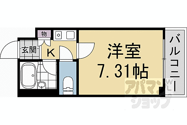 レジデンスキクチ 307｜京都府京都市下京区西七条比輪田町(賃貸マンション1K・3階・20.48㎡)の写真 その2