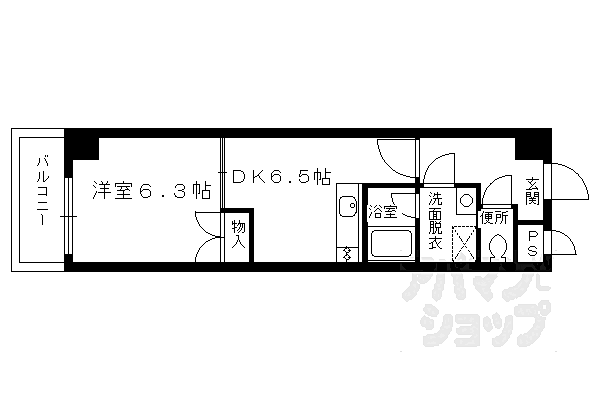 京都府京都市伏見区竹田七瀬川町(賃貸マンション1DK・1階・29.95㎡)の写真 その2