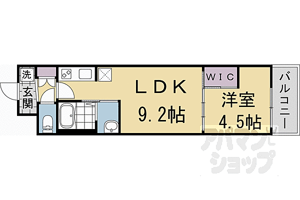 スワンズ京都東寺ガーデン 402｜京都府京都市南区八条源町(賃貸マンション1LDK・4階・32.52㎡)の写真 その2