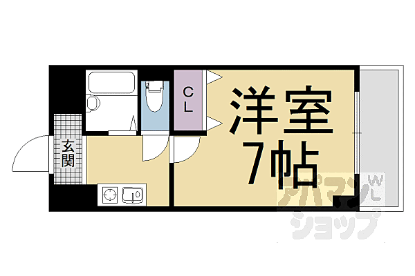 サンシーガルIII 321｜京都府京都市山科区御陵鴨戸町(賃貸マンション1K・2階・20.40㎡)の写真 その2