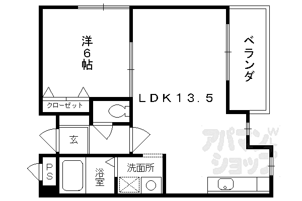 ラフィーネ山科 201｜京都府京都市山科区四ノ宮神田町(賃貸マンション1LDK・2階・42.43㎡)の写真 その2