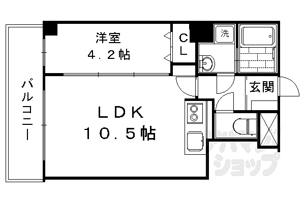 京都府京都市右京区西院春栄町(賃貸マンション1LDK・6階・35.62㎡)の写真 その2