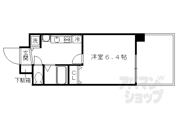 スワンズ京都五条大宮 206｜京都府京都市下京区堀之上町(賃貸マンション1K・2階・21.66㎡)の写真 その2