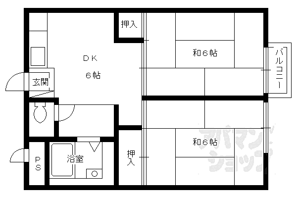 ハイユニ豊光 102｜京都府京都市南区上鳥羽北戒光町(賃貸アパート2DK・1階・40.87㎡)の写真 その2