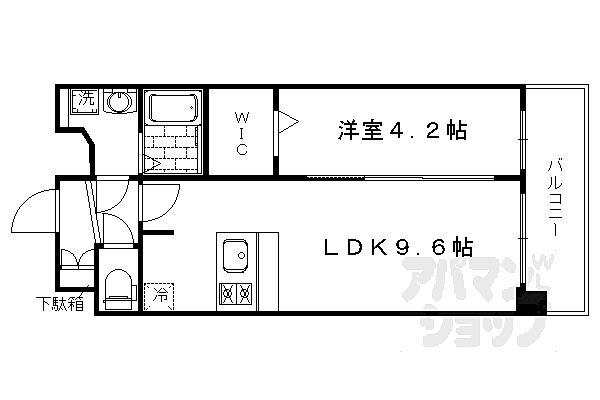 プレサンスＴＨＥ　ＫＹＯＴＯ華苑 402｜京都府京都市南区東九条西河辺町(賃貸マンション1LDK・4階・34.80㎡)の写真 その2