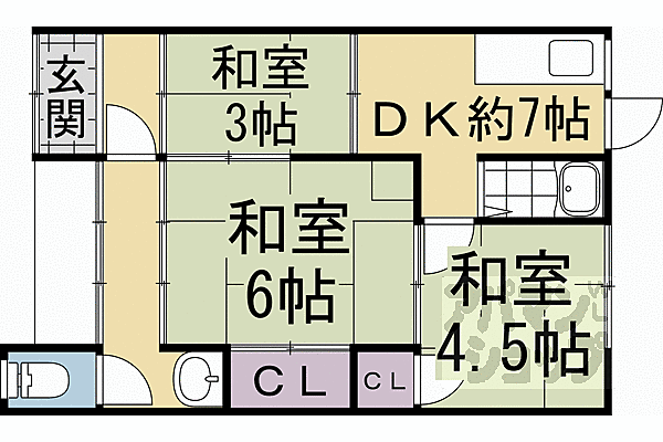 京都府京都市伏見区深草大門町(賃貸テラスハウス3DK・--・41.52㎡)の写真 その1