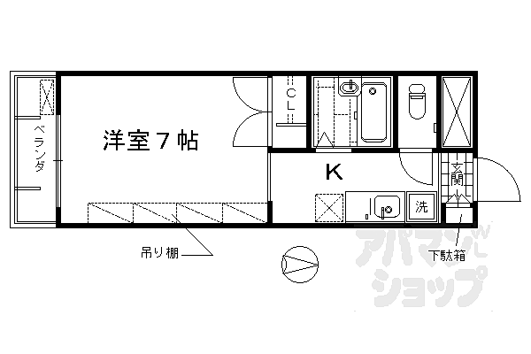 Ｍｅｒｃｕｒｉｏ　Ｋｉｏｔｏ 711｜京都府京都市南区東九条下殿田町(賃貸マンション1K・7階・21.50㎡)の写真 その2