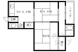 シャトー宝倉 2F1 2階2DKの間取り