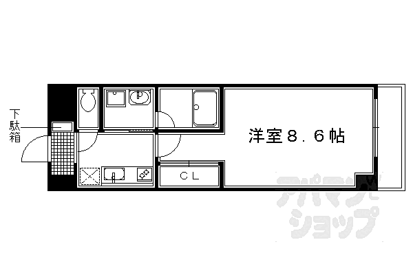 アミティエ山科 605｜京都府京都市山科区御陵中内町(賃貸マンション1K・6階・28.80㎡)の写真 その2