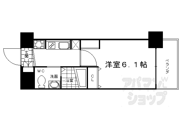 エステムプラザ京都御所ノ内ＲＥＧＩＡ 705｜京都府京都市下京区七条御所ノ内北町(賃貸マンション1K・7階・20.68㎡)の写真 その2