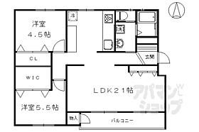 長岡天神ハイツ 18-302 ｜ 京都府長岡京市八条ヶ丘2丁目（賃貸マンション2LDK・3階・67.47㎡） その2