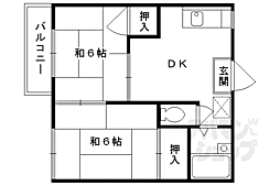 フレグランスＭ 2階2DKの間取り