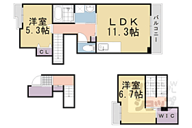 メゾン都II 202 ｜ 京都府長岡京市今里蓮ケ糸（賃貸アパート2LDK・2階・68.63㎡） その2