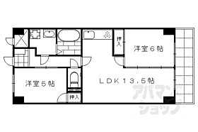 東野第1グリーンハイツ山科 508 ｜ 京都府京都市山科区東野八反畑町（賃貸マンション2LDK・5階・55.64㎡） その2