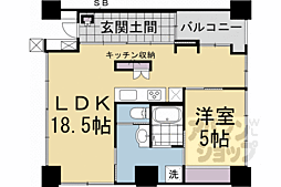 シャリマー西大路 5階1LDKの間取り