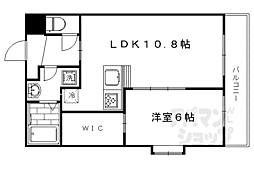 JR山陰本線 花園駅 徒歩30分の賃貸マンション 2階1LDKの間取り