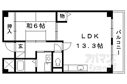 京阪宇治線 桃山南口駅 徒歩4分の賃貸マンション 2階1LDKの間取り