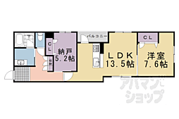 京都市営烏丸線 五条駅 徒歩10分の賃貸マンション 2階1SLDKの間取り