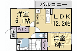 アイル京都八条 1階2LDKの間取り