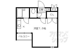京阪本線 丹波橋駅 徒歩13分の賃貸マンション 2階ワンルームの間取り