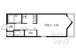ジュネス堀川 4階1Kの間取り
