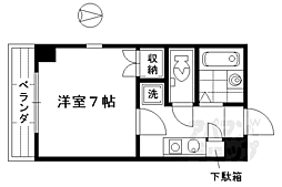 中井マンション新烏丸 5階1Kの間取り
