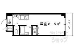 ビラ鈴木 4階1Kの間取り