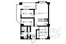 シャリマー五条 7階3LDKの間取り
