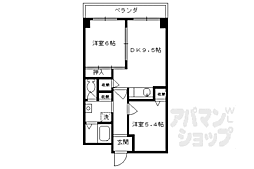 第2洛西ハイツ 6階2DKの間取り