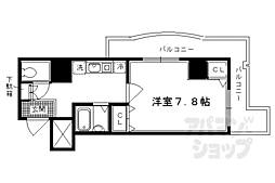 サムパティーク山科 10階1Kの間取り