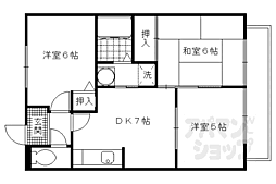 京阪本線 墨染駅 徒歩13分の賃貸アパート 1階3DKの間取り