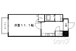 ル・サフィール西大路II 9階1Kの間取り