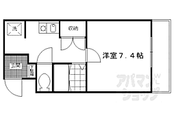 京都市営烏丸線 竹田駅 徒歩9分の賃貸マンション 1階1Kの間取り