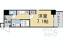 エストゥルース京都 6階1Kの間取り