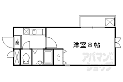 サンヴェール七条 3階1Kの間取り